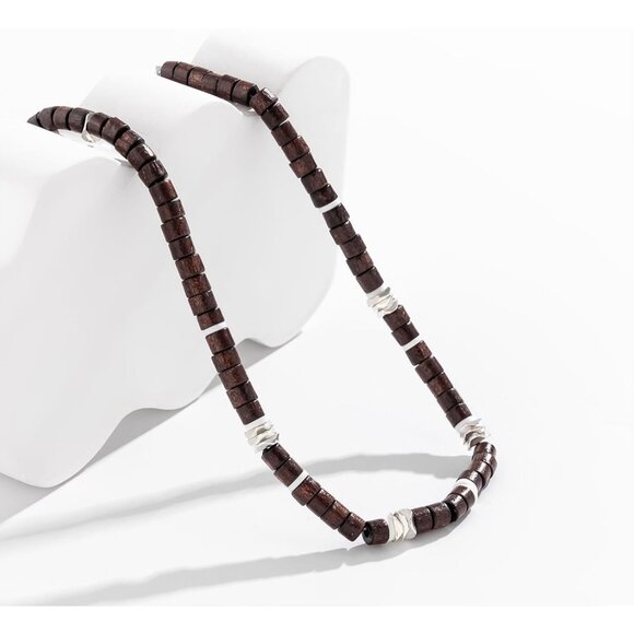 🆕 Men Brown Puka Shell Necklace Trendy Summer Beach Sea Beaded Hawaiian Jewelry - Picture 3 of 7